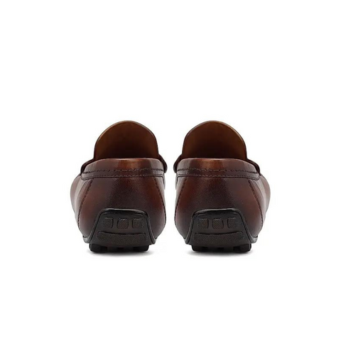 Tan Plain Leather Moccasins