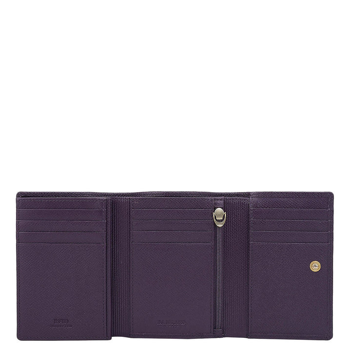 Croco Leather Ladies Wallet - Grapevine