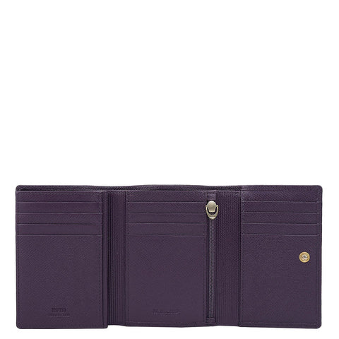 Croco Leather Ladies Wallet - Grapevine