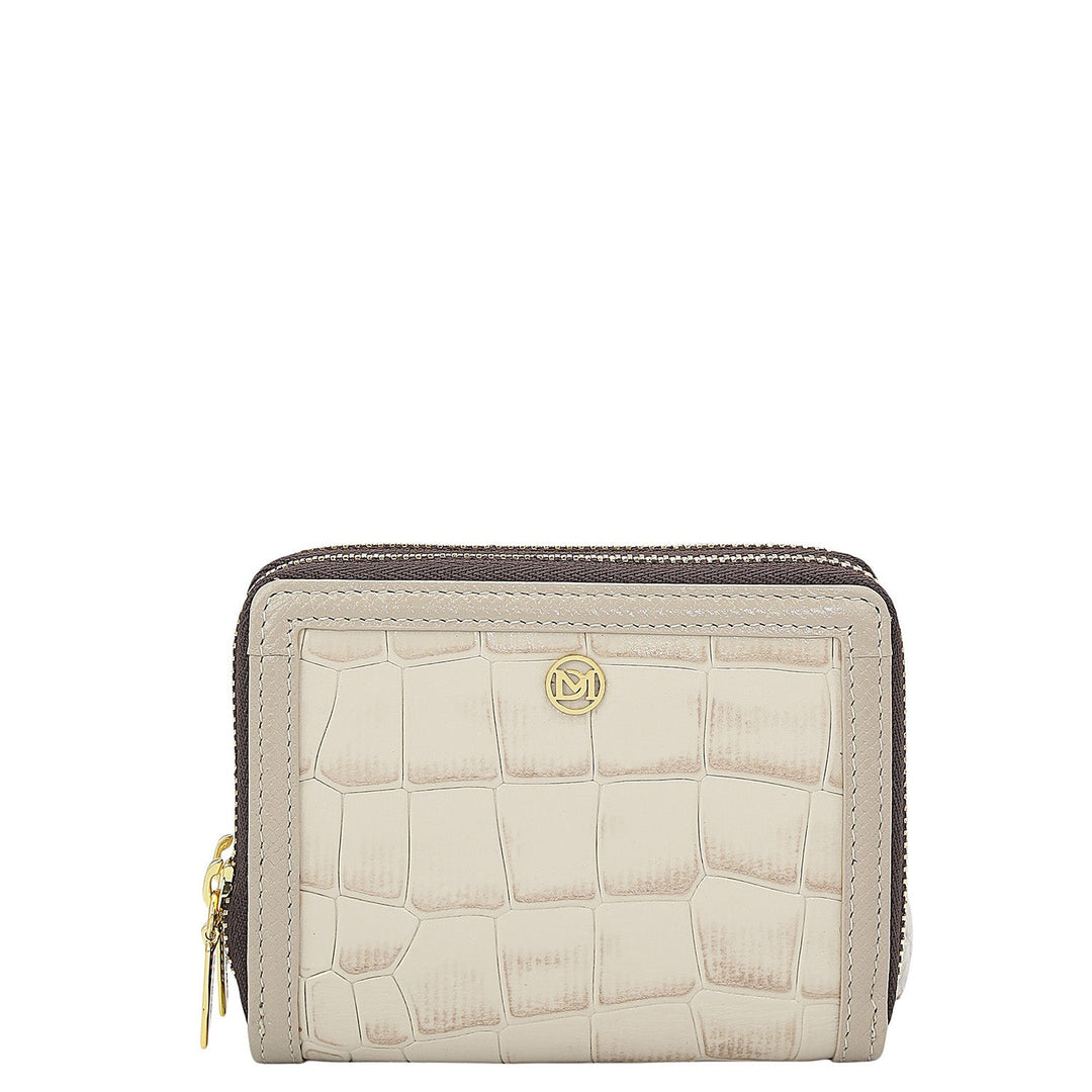 Croco Leather Ladies Wallet - Frost