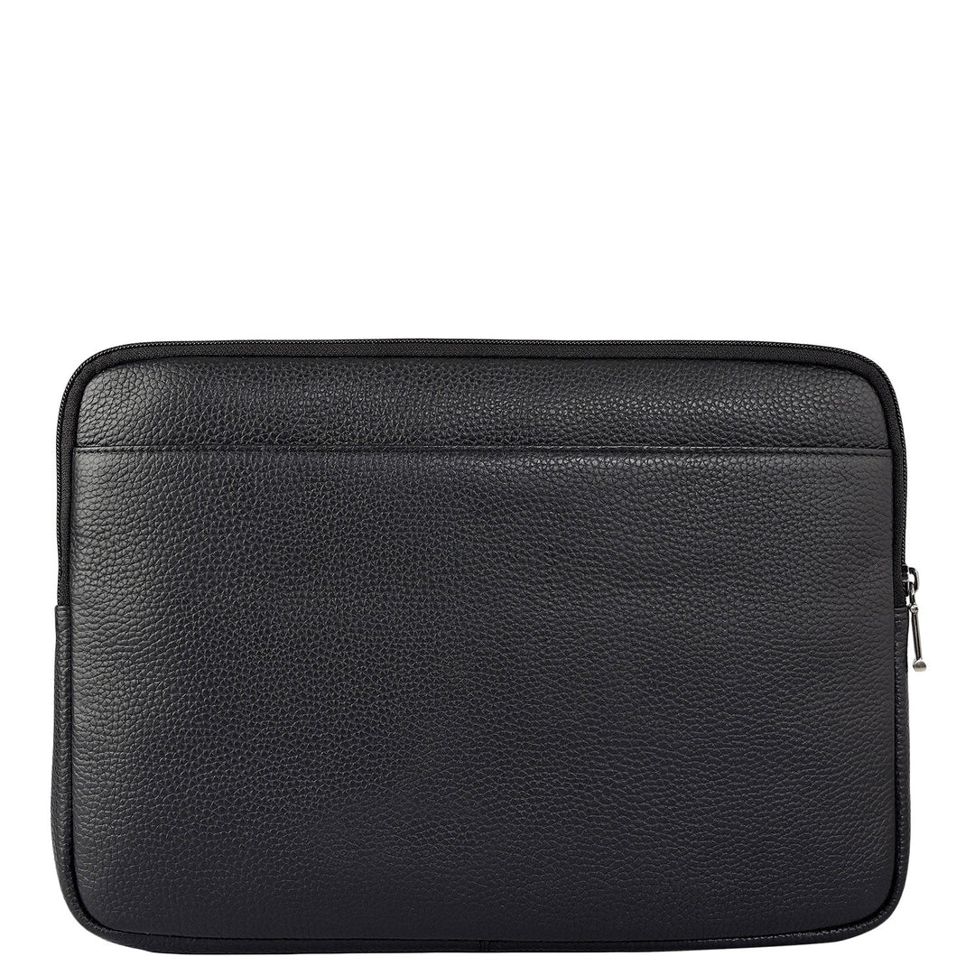 Wax Leather Laptop Sleeve - Black