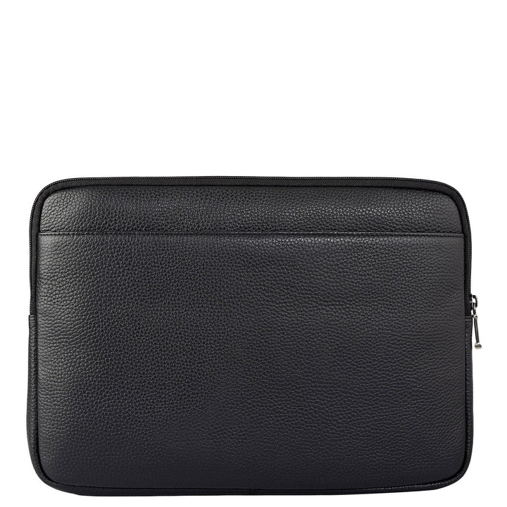 Wax Leather Laptop Sleeve - Black