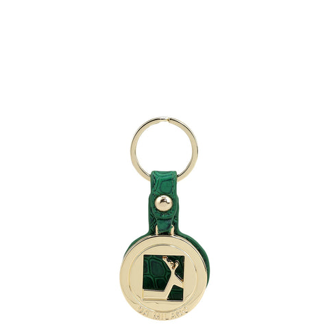 Croco Leather Key Chain - Sea Weed