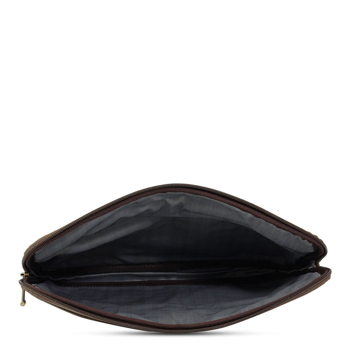 Wax Leather Laptop Sleeve - Moss