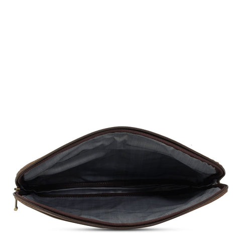 Wax Leather Laptop Sleeve - Moss