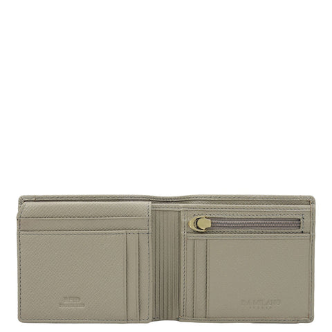 Stone Grey Bifold Leather Mens Wallet