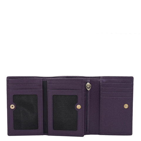 Croco Leather Ladies Wallet - Grapevine