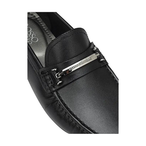 Black Moccasins With Metal Buckle