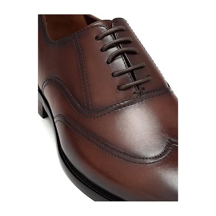 Coffee Leather Derby Shoes