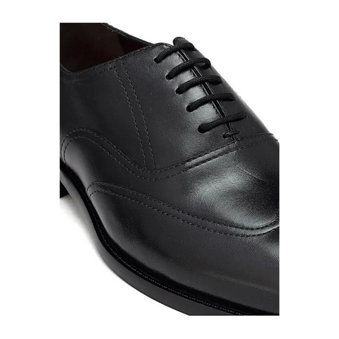 Black Leather Derby Shoes