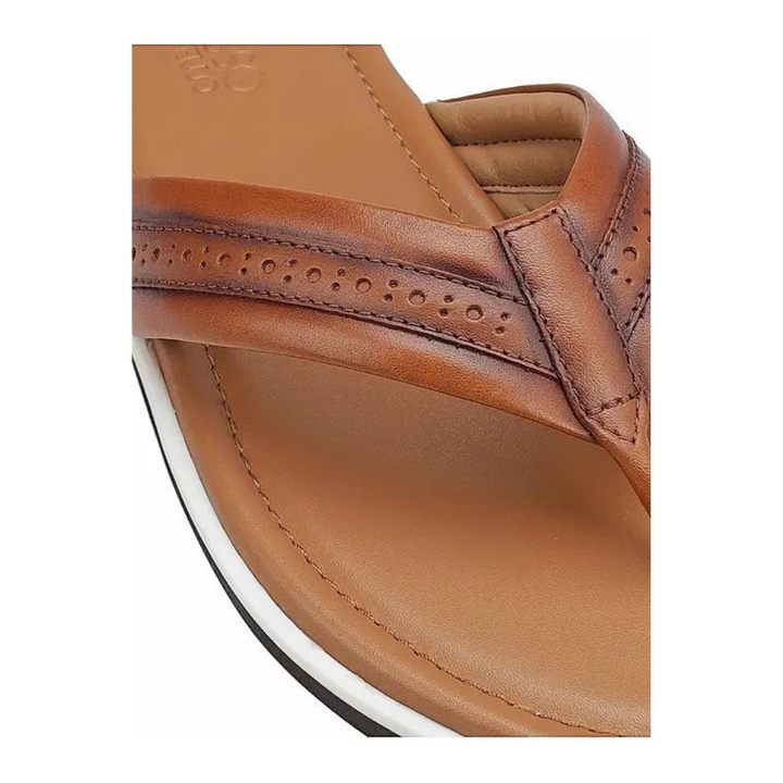 Tan Thong Leather Slippers