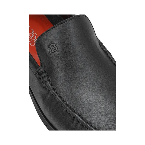 Black Plain Leather Moccasins