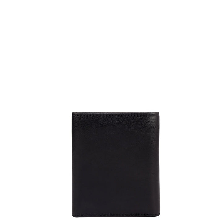 Black Trifold Leather Mens Wallet