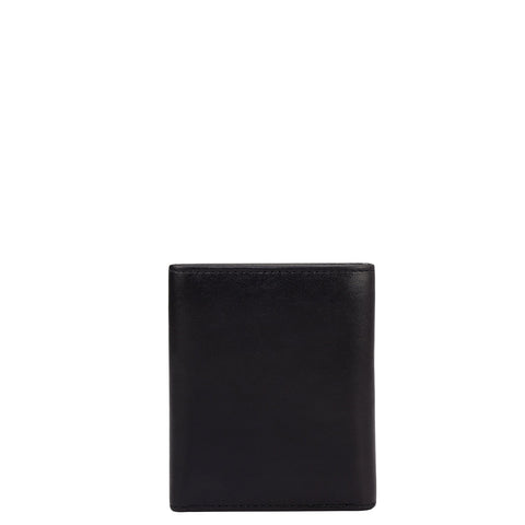 Black Trifold Leather Mens Wallet