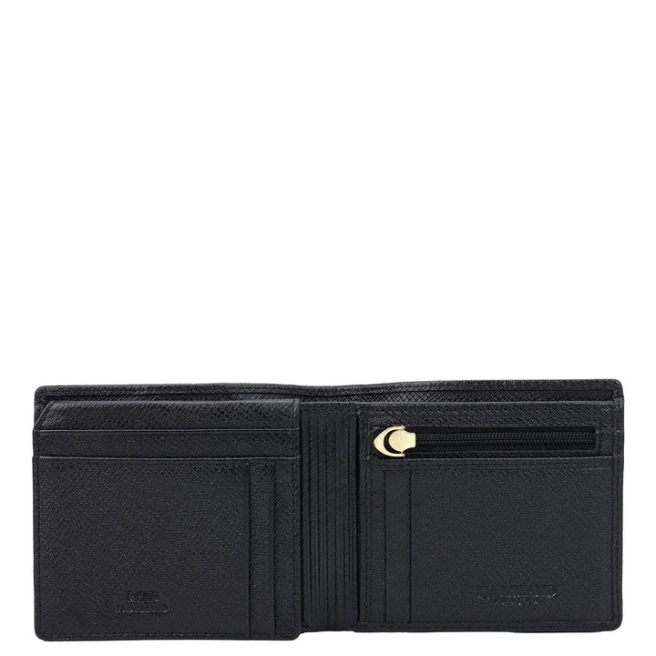 Black Bifold Leather Mens Wallet