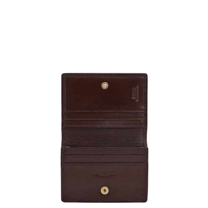 6 Slots Leather Card Case - Brown