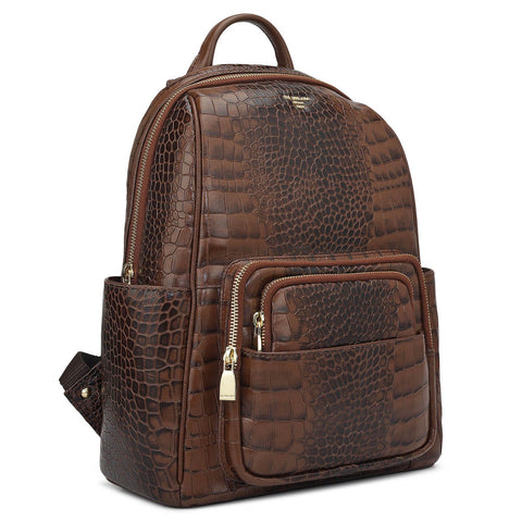 Croco Leather Backpack - Date