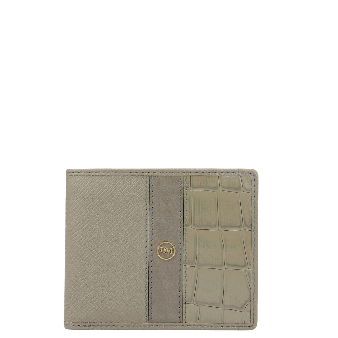 Stone Grey Bifold Leather Mens Wallet