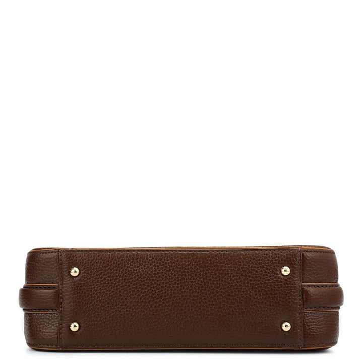 Small Wax Leather Baguette - Espresso