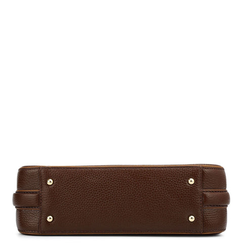 Small Wax Leather Baguette - Espresso