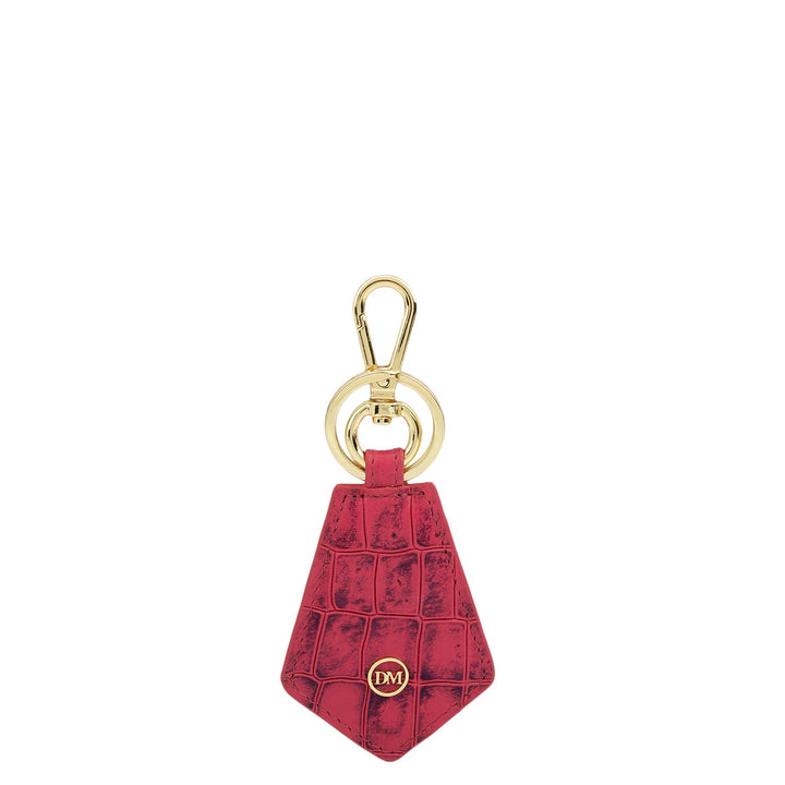 Croco Leather Key Chain - Majenta