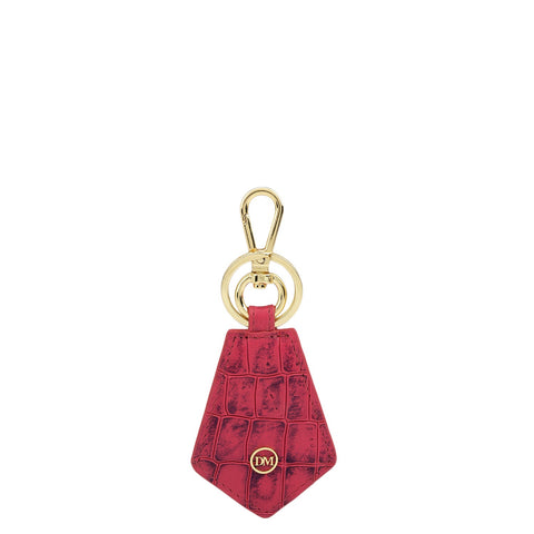 Croco Leather Key Chain - Majenta
