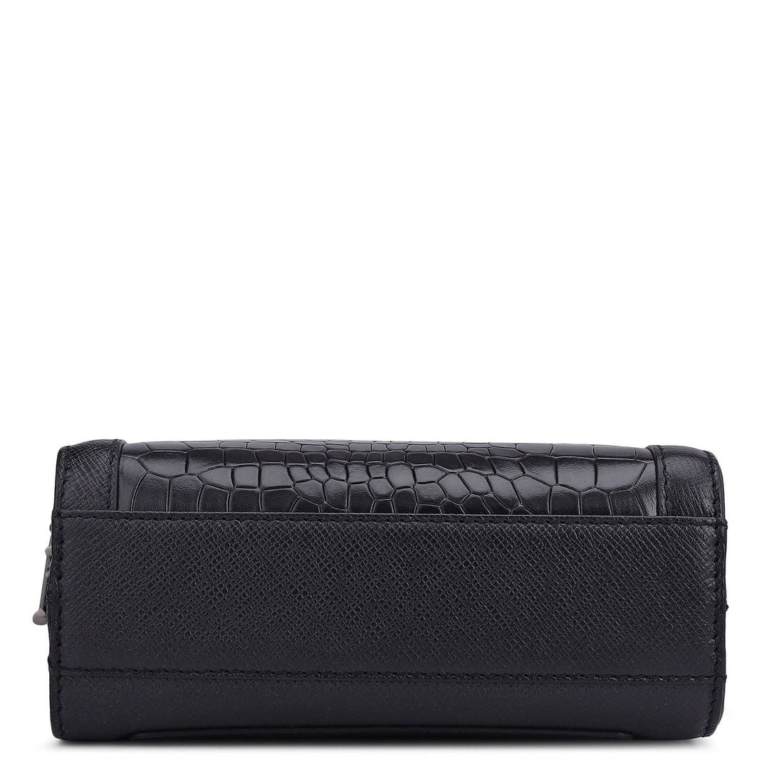 Croco Franzy Leather Men Sling - Black