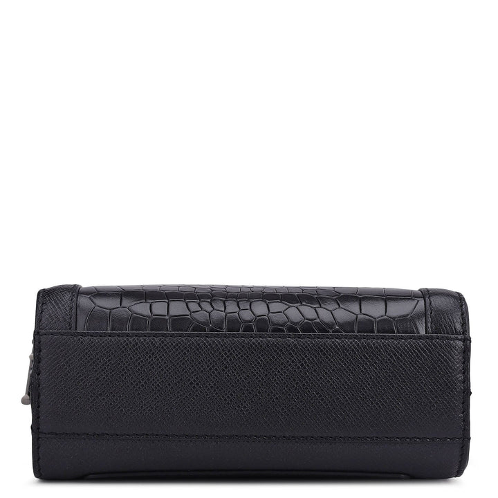 Croco Franzy Leather Men Sling - Black