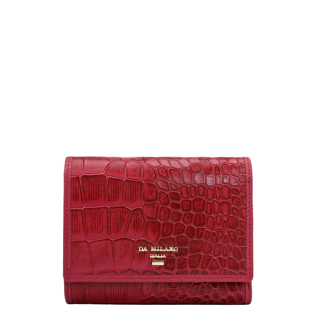 Croco Leather Ladies Wallet - Plumberry