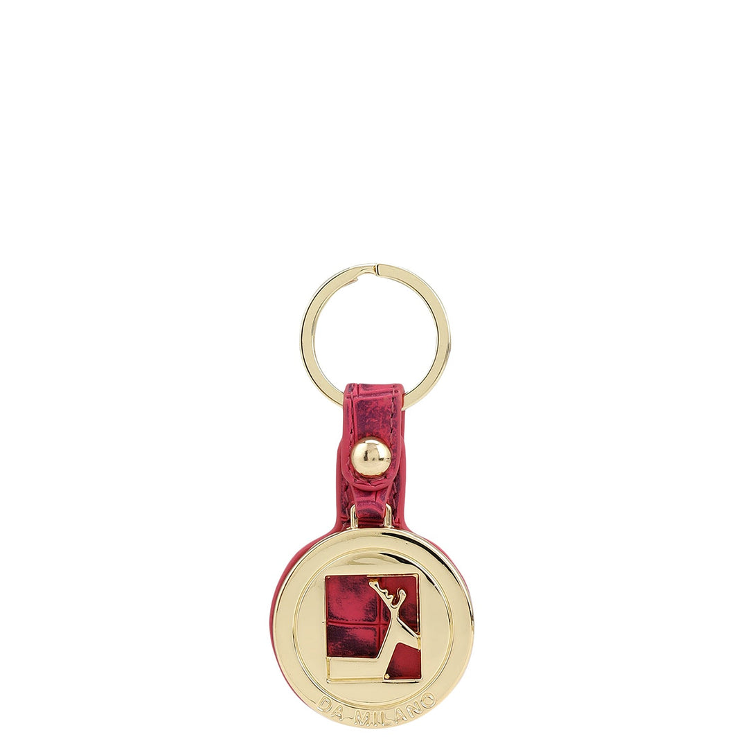 Croco Leather Key Chain - Majenta