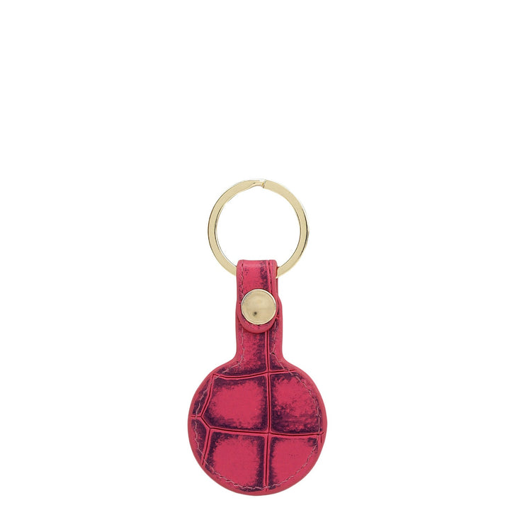 Croco Leather Key Chain - Majenta