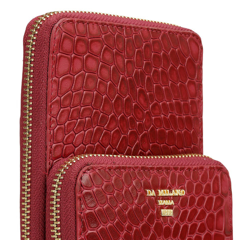 Croco Leather Crossbody - Plumberry