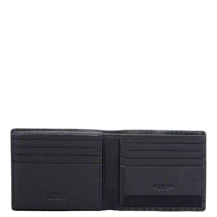 Black Bifold Leather Mens Wallet
