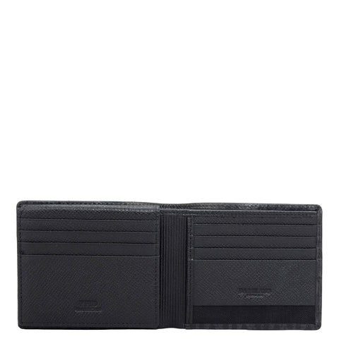 Black Bifold Leather Mens Wallet
