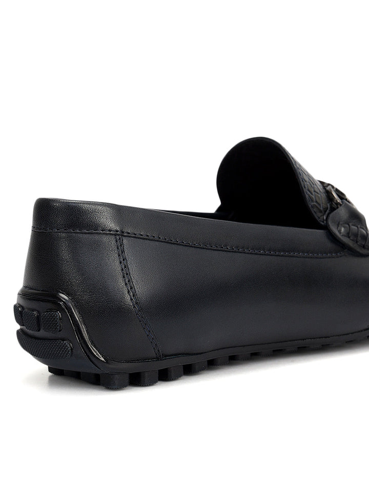 Blue Croco Textured Moccasins