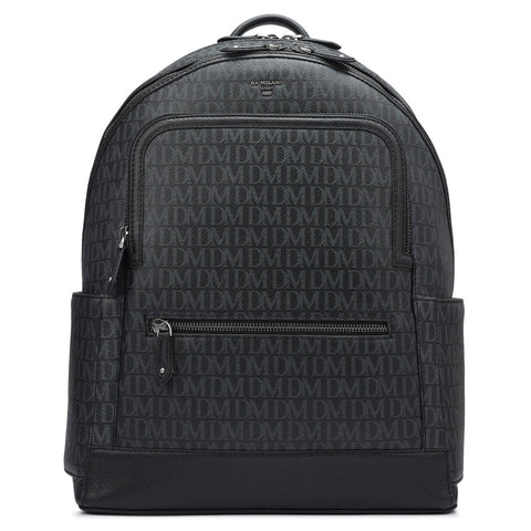 Monogram Franzy Leather Backpack - Black