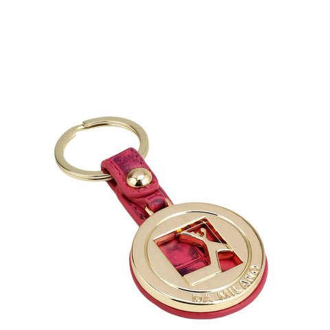 Croco Leather Key Chain - Majenta