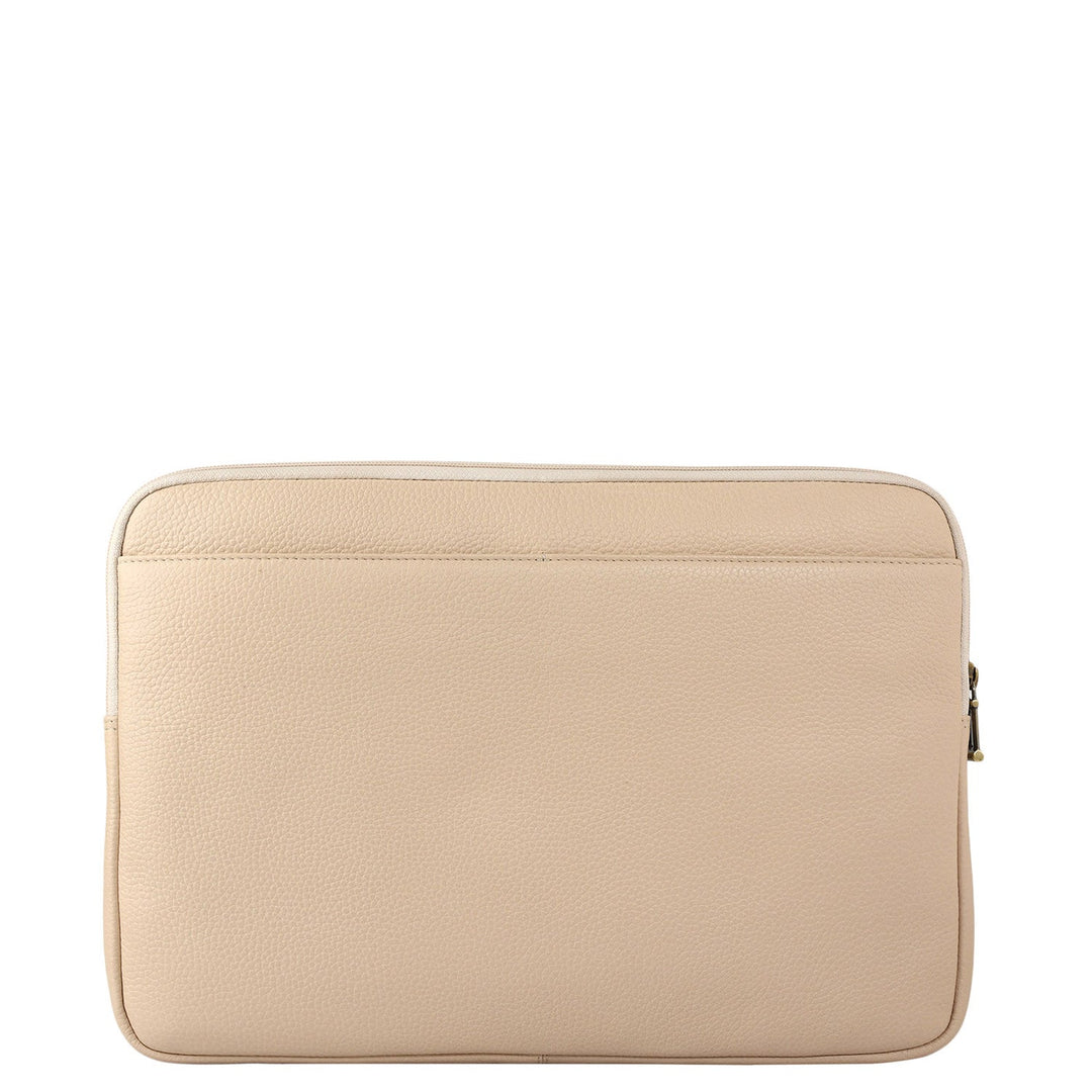Wax Leather Laptop Sleeve - Dove