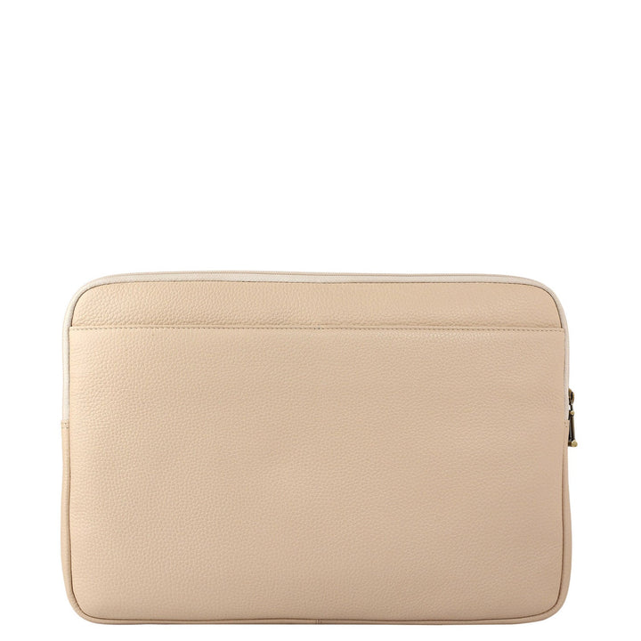 Wax Leather Laptop Sleeve - Dove