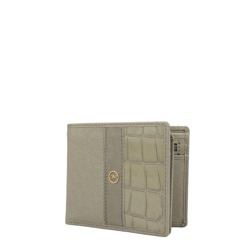Stone Grey Bifold Leather Mens Wallet