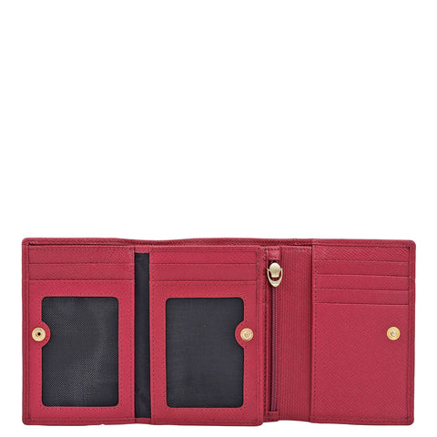 Croco Leather Ladies Wallet - Plumberry