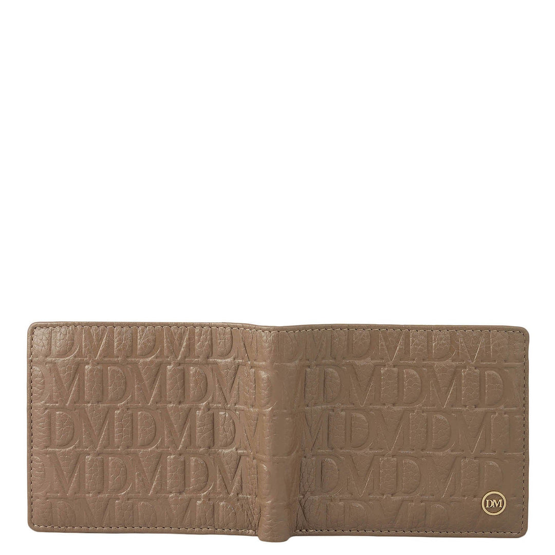 Greyish Taupe Bifold Leather Mens Wallet