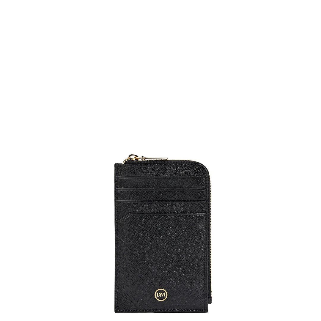 8 Slots Leather Card Case - Black