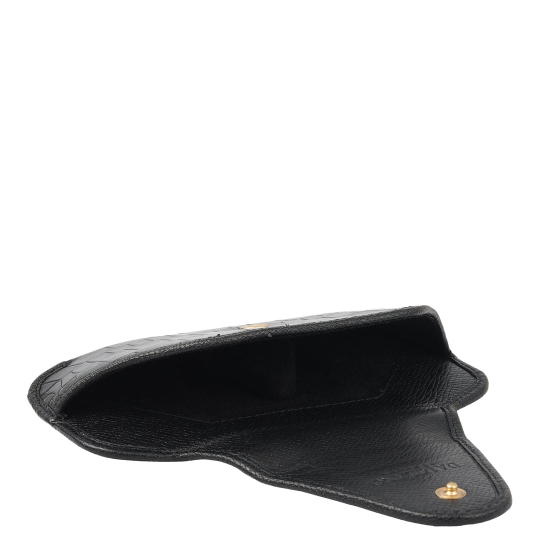 Croco Leather Spectacle Case - Black