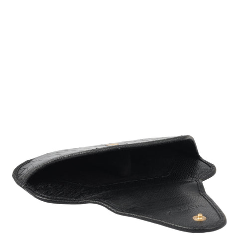 Croco Leather Spectacle Case - Black