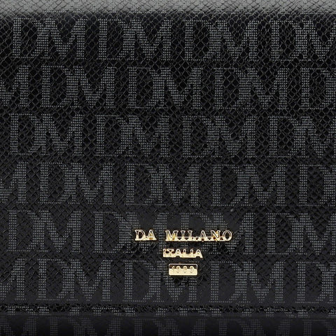 Monogram Leather Ladies Wallet - Black