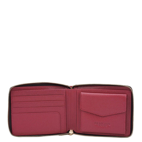 Croco Leather Ladies Wallet - Plumberry