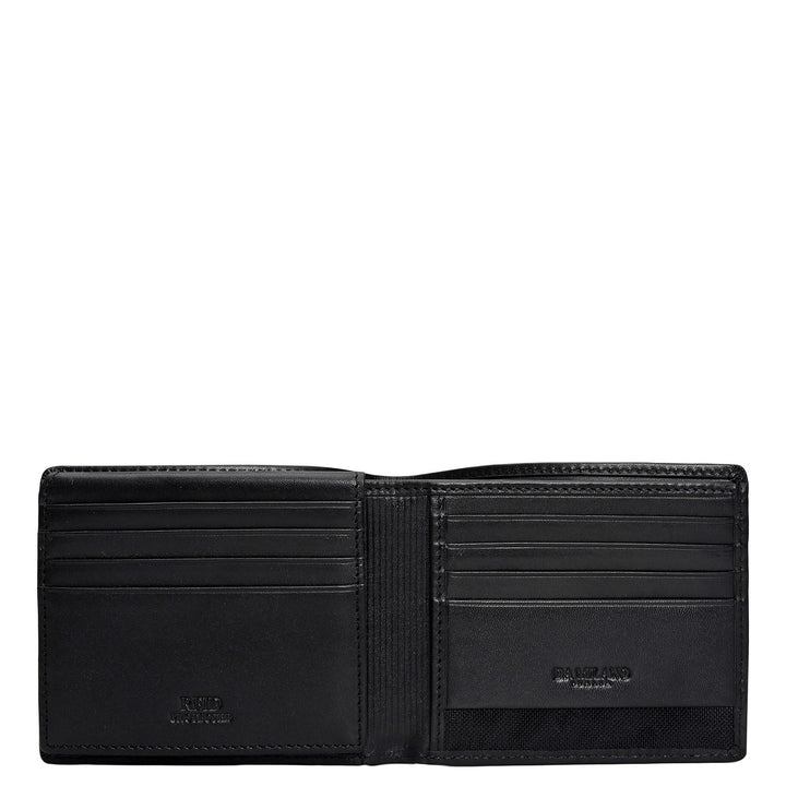 Black Bifold Leather Mens Wallet