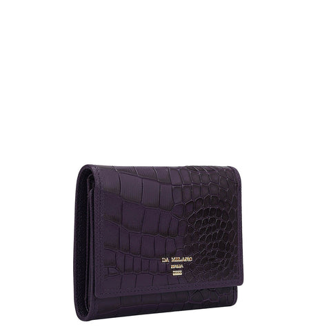 Croco Leather Ladies Wallet - Grapevine