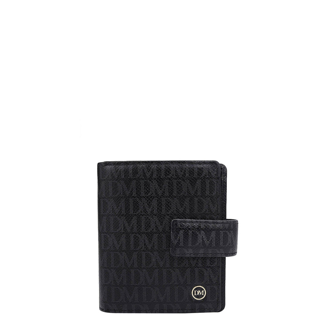 Monogram Leather Ladies Wallet - Black